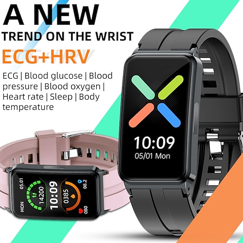 

EP01 Smart Watch 1.57 inch Smart Band Fitness Bracelet Bluetooth ECGPPG Temperature Monitoring Pedometer Compatible with Android iOS Women Men Message Reminder IP 67 31mm Watch Case