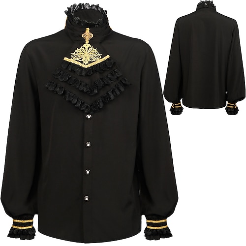 

Príncipe Retro Antiguo Punk y gótico Medieval siglo 17 Blusa / Falda Baile de Máscaras Hombre Disfraz Cosecha Cosplay Fiesta / Noche Manga Larga Blusa Carnaval