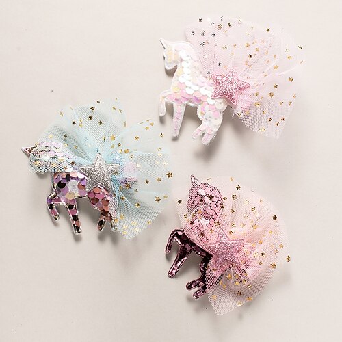 

3 Pieces Toddler Girls' Sweet Daily Cartoon / Horse Mixed Color Hair Accessories Colorful