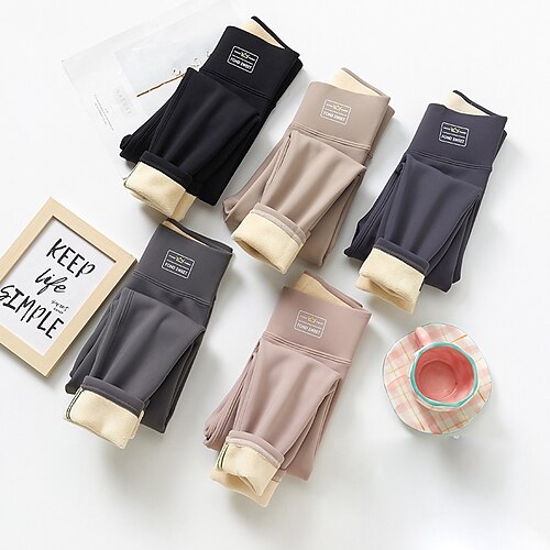 

Toddler Girls' Leggings Solid Color Fashion Outdoor 7-13 Years Winter Black Pink Khaki