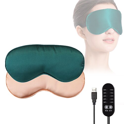 

USB Heated Wormwood Sleeping Eye Mask Ultra Soft Skin-Friendly Eye Patch USB Temperature Control Silk Warm Treatment
