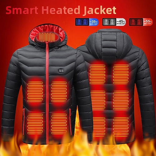 

11 Areas Men Women Heated Jacket Fashion Men Coat Intelligent USB Outdoor Electric Heating Thermal Coat Warm Clothes Winter Heated Vest