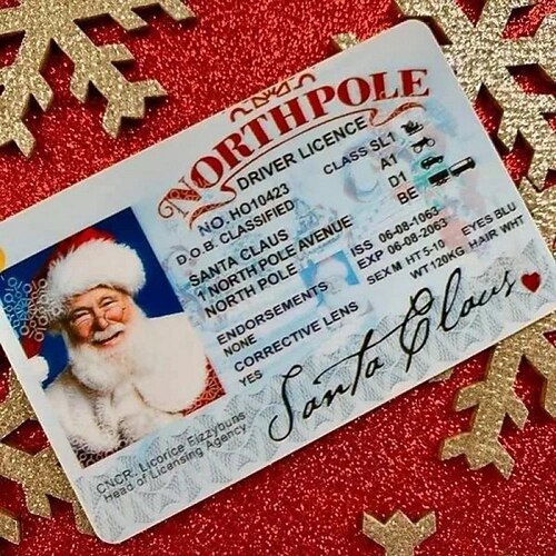 

Christmas Decorations 2022 Xmas Santa's Sleigh Lost Driving License Santa License