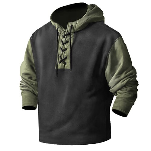 

Men's Pullover Hoodie Sweatshirt Pullover Green Blue Coffee Gray Hooded Color Block Graphic Prints Lace up Print Casual Daily Sports 3D Print Basic Streetwear Designer Spring Fall Clothing Apparel