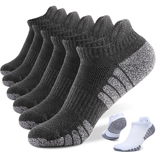 

Homme 6 paires Chaussettes Chaussette Chaussettes de Course Chaussettes de Randonnée Noir et gris foncé Blanc et gris clair Couleur Coton Bloc de couleur Casual du quotidien Des sports Chaud