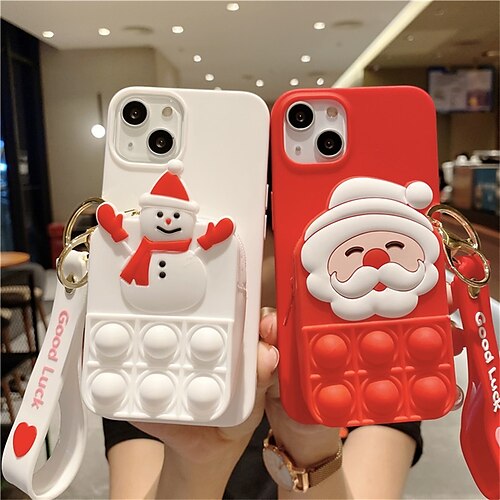 

Phone Case For Apple Classic Series iPhone 14 Pro Max 13 12 11 Pro Max Mini X XR XS 8 7 Plus Bumper Frame Full Body Protective Dustproof Cartoon Christmas Silica Gel