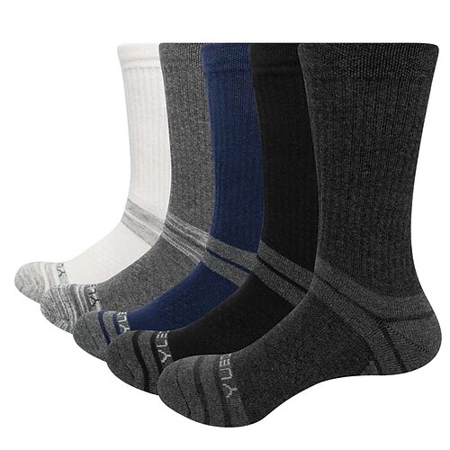 

Men's 5 Pairs Socks CompressionSocks Crew Socks Hiking Socks Black Multi color Color Cotton Color Block Letter Casual Daily Sports Medium Spring, Fall, Winter, Summer Fashion Comfort