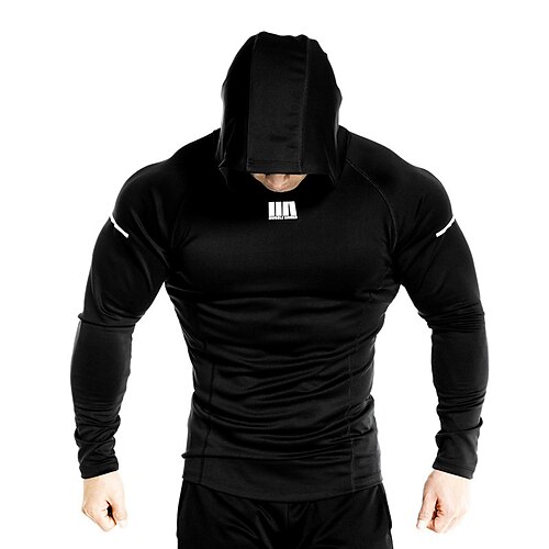 

Men's Workout Shirt Running Shirt Long Sleeve Top Athletic Athleisure Breathable Soft Running Jogging Training Sportswear Activewear Dark Grey Black Dark Navy