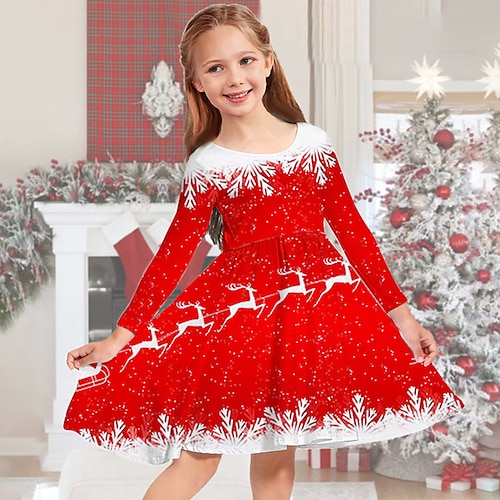 Girls casual 2024 christmas dress