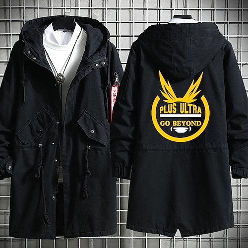 

My Hero Academia Deku letter Outerwear Anime Zipper Printing Coat For Men's Women's Unisex Adults' Hot Stamping Polyester / Cotton Blend