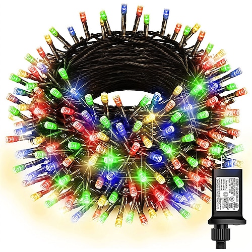

Christmas Lights Outdoor Christmas Tree Lights Decorations Plug in 10/20/30/50/100M 100/200/300/400/800 LED Twinkle Fairy Lights String with 8 Modes Waterproof Christmas String Lights Green Wire Xmas Tree Light
