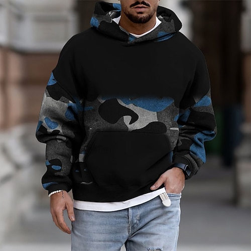 

Men's Pullover Hoodie Sweatshirt Green Blue Brown Gray Hooded Geometric Graphic Prints Print Daily Sports 3D Print Basic Streetwear Designer Spring & Fall Clothing Apparel Hoodies Sweatshirts