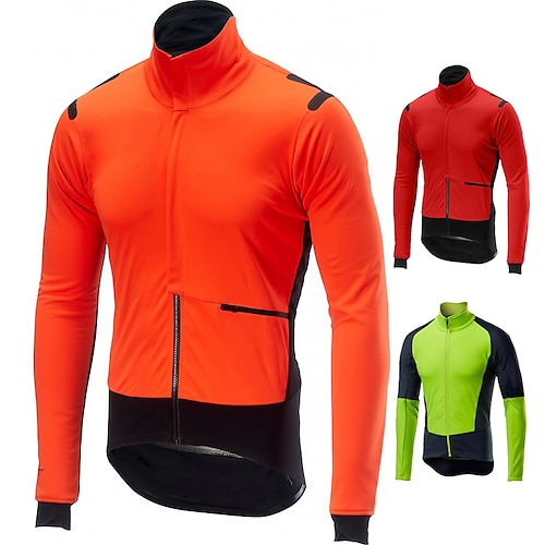 

Men's Cycling Jacket Moisture Wicking Breathability Lightweight Bike Jacket Tracksuit Green Orange Red Bike Wear / Long Sleeve / Stretchy / Athleisure