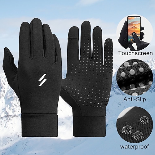 

ROCKBROS Winter Gloves Bike Gloves Cycling Gloves Touch Gloves Winter Full Finger Gloves Anti-Slip Touchscreen Thermal Warm Adjustable Sports Gloves Road Cycling Camping / Hiking Ski / Snowboard Black