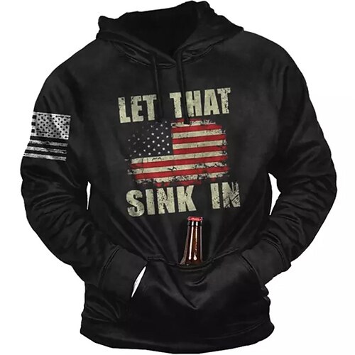 

Men's Pullover Hoodie Sweatshirt Black Hooded Graphic Prints National Flag Print Daily Sports 3D Print Basic Streetwear Designer Spring Fall Clothing Apparel Hoodies Sweatshirts