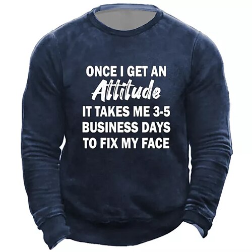 

Men's Sweatshirt Pullover Black Navy Blue Crew Neck Letter Graphic Prints Print Daily Sports Holiday 3D Print Basic Streetwear Designer Spring Fall Clothing Apparel Hoodies Sweatshirts
