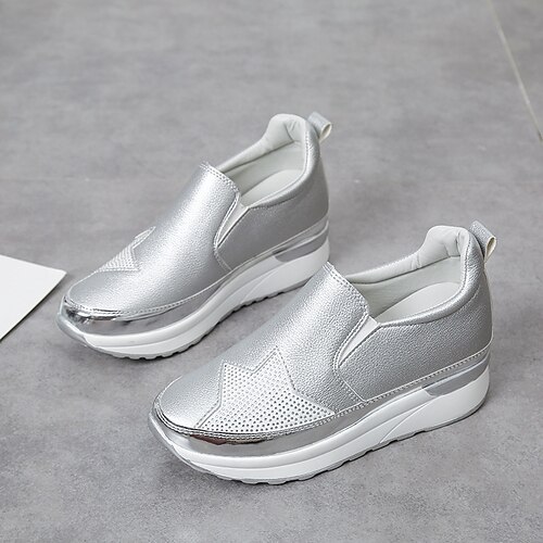 

Per donna Slip-On Scarpe comfort Taglie forti Esterno Giornaliero Piatto Punta tonda Per sport Classico minimalismo Footing Di pelle Mocassino Tinta unica Nero Bianco