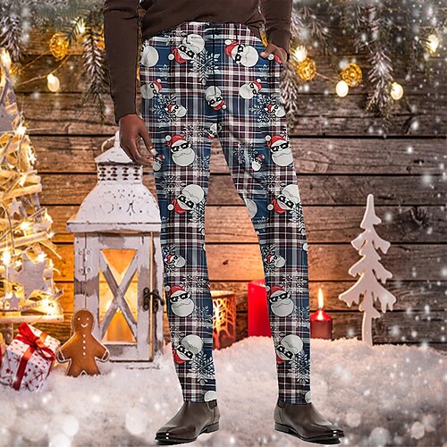 

Men's Christmas Pants Chinos Trousers Jogger Pants Pocket Print Christmas Outdoor Full Length Christmas Gifts Casual Fashion Stylish Rainbow Inelastic