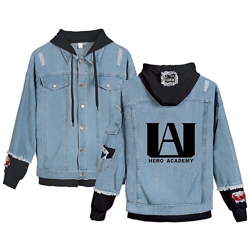 

My Hero Academia Couverture Anime Dessin Animé Manga Animé Veste en jean Harajuku Kawaii Manteau Pour Homme Femme Unisexe Adulte Estampage à chaud Toile de jean