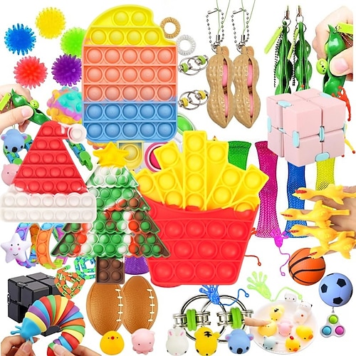 

50pcs Random Fidget Toys Mystery Gifts Pack Surprise bag Fidget Set Antistress Relief Toys for kids party christmas