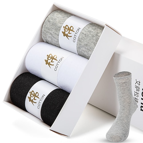 

Men's 3 Pairs Socks Sport Socks / Athletic Socks Crew Socks Casual Socks Fashion Comfort Cotton Solid Colored Medium Spring, Fall, Winter, Summer Multi color