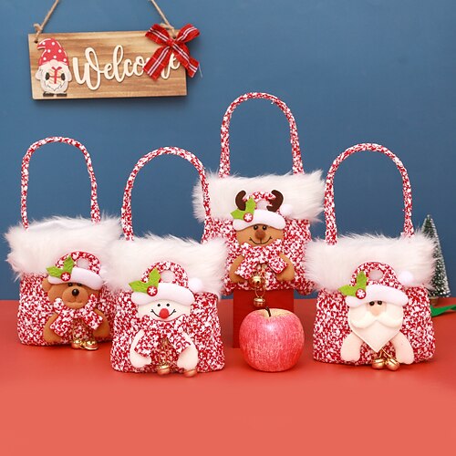 

2PCS Christmas Gift Bag Christmas Eve Gift Bag Candy Bag Ping An Fruit Bag Christmas Apple Bag Packaging Tote Bag