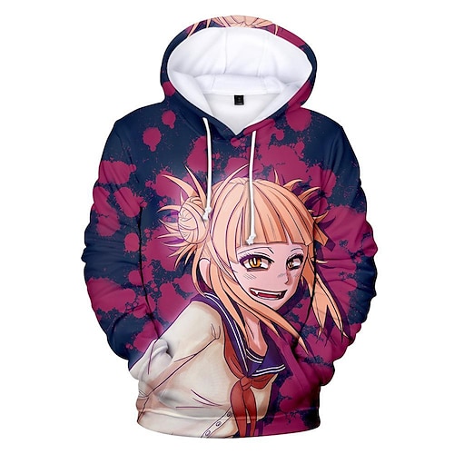 

Inspired by My Hero Academia Himiko Toga Hoodie Cartoon Manga Anime Front Pocket Graphic Hoodie For Men's Women's Unisex Adults' 3D Print 100% Polyester