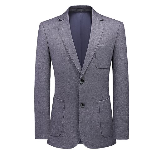 

Men's Classic Blazer Regular Standard Fit Solid Colored Single Breasted Two-buttons Dark Grey Coffee 2022