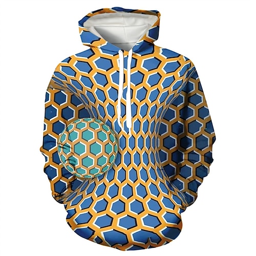 

Men's Pullover Hoodie Sweatshirt Green Blue Yellow Red Gray Hooded Geometric Graphic Prints Print Daily Sports 3D Print Basic Streetwear Designer Spring & Fall Clothing Apparel Hoodies Sweatshirts