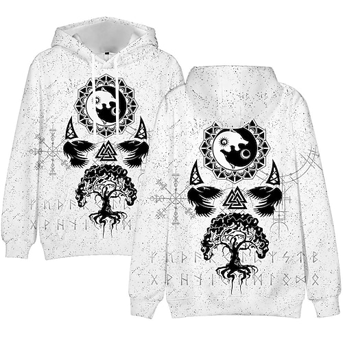 

Inspired by Vikings Warriors Viking Tattoo Hoodie Cartoon Manga Anime Front Pocket Graphic Hoodie For Men's Women's Unisex Adults' 3D Print 100% Polyester Casual Daily