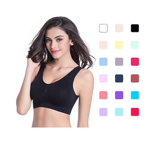 

Soutien-gorge Des sports Polyester Yoga Aptitude Exercice Physique Extensible Sans couture Respirable Séchage rapide Pour Femme / Adulte