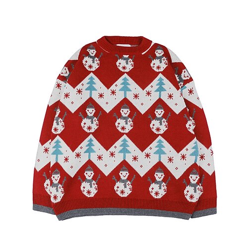 

Women's Ugly Christmas Sweater Pullover Sweater Jumper Ribbed Knit Knitted Color Block Crew Neck Stylish Casual Outdoor Christmas Winter Fall Blue Red M L XL / Long Sleeve / Weekend / Holiday