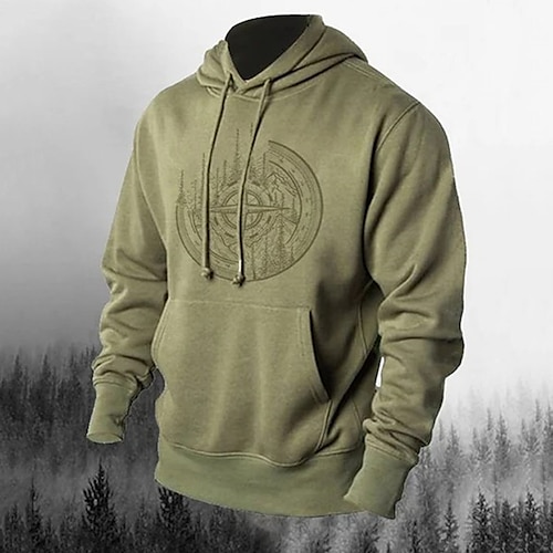 

Homme Sweat à capuche Vert Capuche Imprimés Photos Imprimer du quotidien Des sports 3D effet basique Vêtement de rue Design Printemps Automne Vêtement Tenue Pulls Capuche Pulls molletonnés