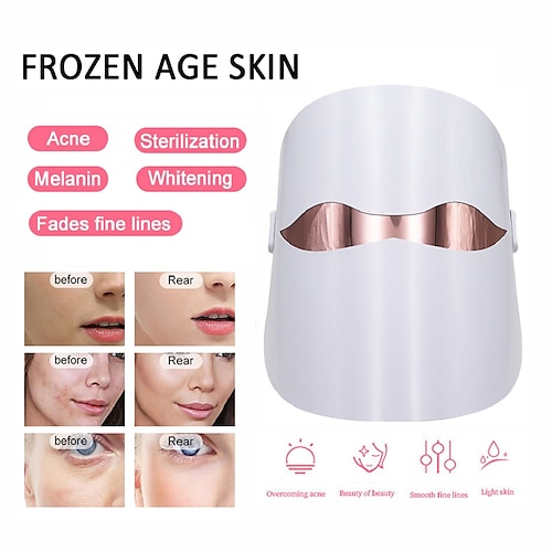 

3 Colors LED Light Therapy Facial Mask Photon Anti-Aging Anti Wrinkle Rejuvenation Wireless Face MaskSkin Care Beauty Machine