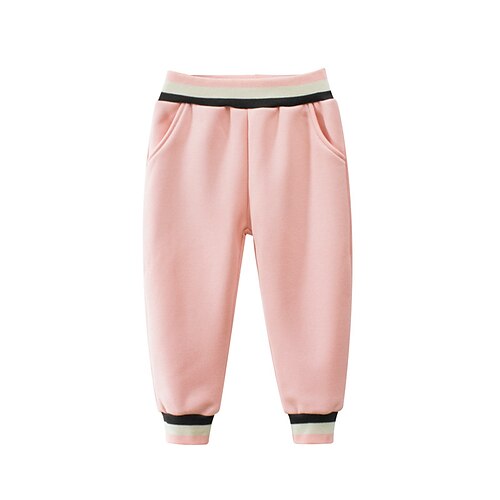 

Toddler Girls' Trousers Solid Color Cute Pocket School 3-7 Years Winter Pink