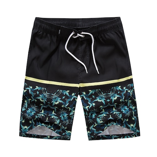 

Men's Swim Shorts Swim Trunks Board Shorts Drawstring Elastic Waist Print Comfort Breathable Short Casual Daily Beach Fashion Streetwear Black Blue Micro-elastic