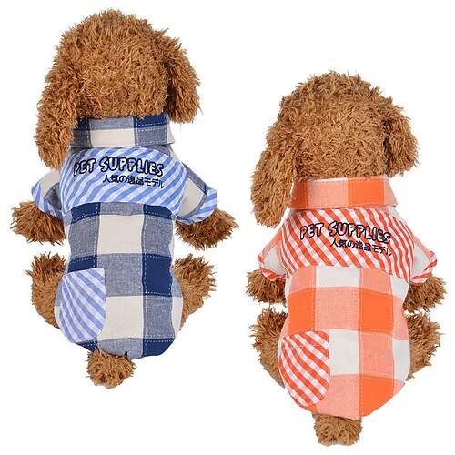 

Dog Cat T-shirts Plaid / Check Adorable Stylish Ordinary Casual Daily Outdoor Casual Daily Dog Clothes Puppy Clothes Dog Outfits Warm Blue Orange Costume for Girl and Boy Dog Polyester XS S M L XL XXL
