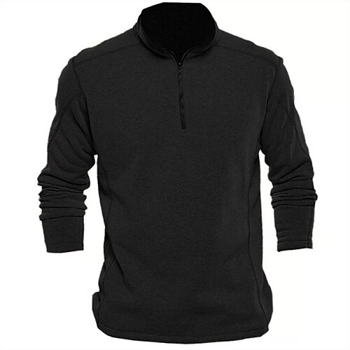 

Men's T shirt Tee Solid Color Stand Collar Green Black Khaki Brown Navy Blue Street Sports Long Sleeve Zipper Clothing Apparel Basic Designer Casual Comfortable