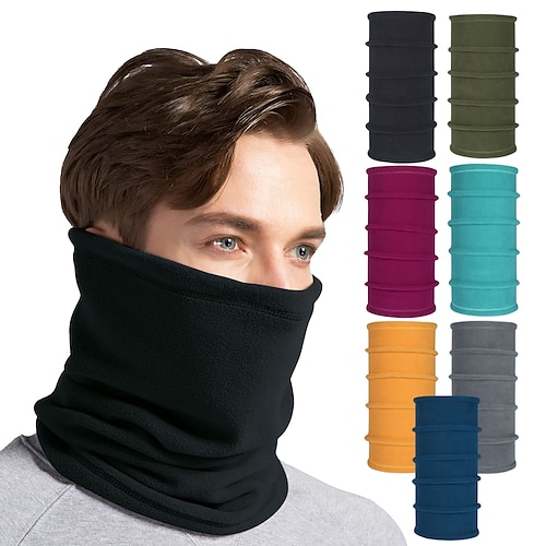

Men's Women's Cycling Face Mask Cover Neck Gaiter Neck Tube Neck Warmer Hiking Hat Winter Outdoor Thermal Warm Windproof Fleece Lining Breathable Neck Gaiter Neck Tube Fleece turmeric Plum purple