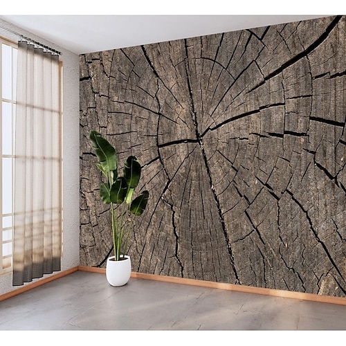 

3D Wood Wallpaper Mural Wall Covering Sticker Peel and Stick Removable PVC/Vinyl Material Self Adhesive/Adhesive Required Wall Decor for Living Room Kitchen Bathroom