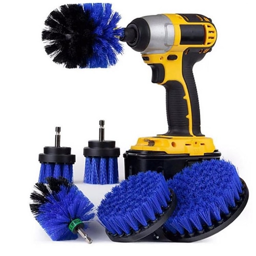 

6Pack Drill Brush Power Scrubber Cleaning Brush Extended Long Attachment Set All Purpose Drill Scrub Brushes Kit for Grout Floor Tub Shower Tile Bathroom and Kitchen Surface