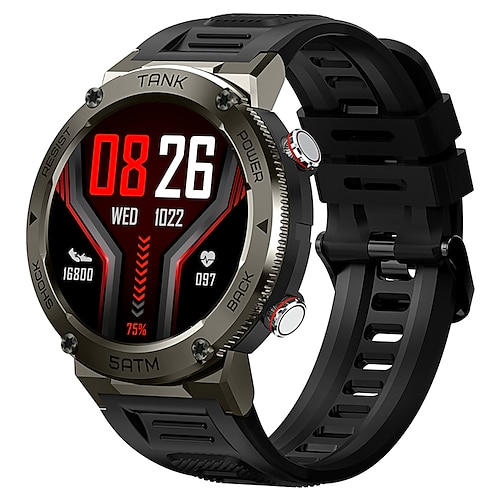 

696 T1PRO Smart Watch 1.32 inch Smartwatch Fitness Running Watch Bluetooth Pedometer Call Reminder Sleep Tracker Compatible with Android iOS Men Waterproof Hands-Free Calls Message Reminder IP69 31mm