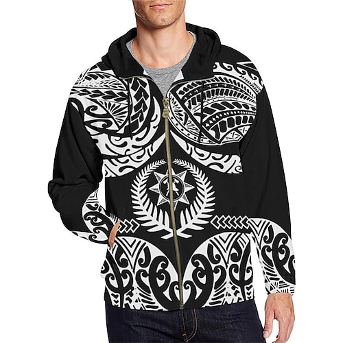 

Men's Full Zip Hoodie Jacket Black Hooded Graphic Prints Viking Zipper Print Sports Outdoor Daily Sports 3D Print Streetwear Designer Casual Spring Fall Clothing Apparel Hoodies Sweatshirts