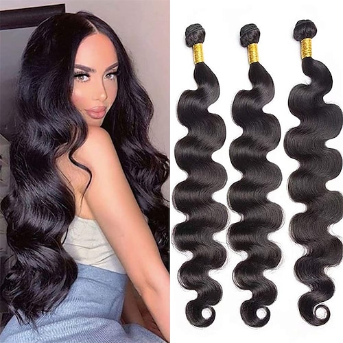 

Body Wave Bundles 22 24 26 Inch Human Hair Bundles 10A Brazilian Body Wave Hair 3 Bundles Weave Unprocessed Remy Hair Bundles Natural Color