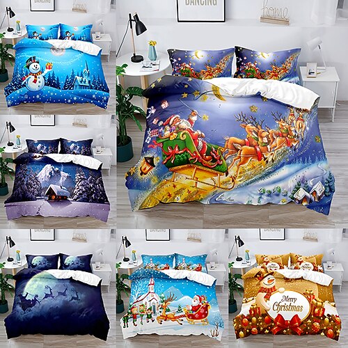 

Duvet Cover Set Boy Gife For Kid Gife 2/3 Piece Bedding Set with 1 or 2 Pillowcase(Single Twin only 1pcs)Merry Christmas New Year Gift Dog