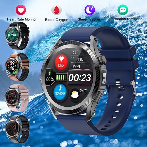 

X5 Smart Watch 1.39 inch Smartwatch Fitness Running Watch Bluetooth Temperature Monitoring Call Reminder Activity Tracker Compatible with Android iOS Women Men GPS Long Standby Message Reminder IP 67