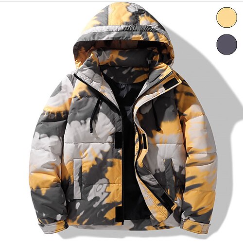 

Men's Coat Warm Sports & Outdoor Zipper Tie Dye 3D Printed Graphic Hoodie Fashion Jacket Outerwear Long Sleeve Pocket Fall & Winter