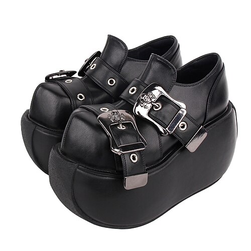 

All Gothic Gothic Lolita Punk Lolita Creepers Shoes Vintage 10 cm Black PU Leather Halloween Costumes