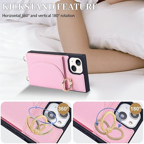 

Phone Case For Apple Leather Wallet Card iPhone 14 Pro Max iPhone 14 Pro iPhone 14 Plus iPhone 14 Leather with Removable Cross Body Strap Retro PU Leather