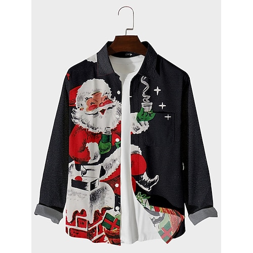 

Santa Claus Blouse / Shirt Masquerade Men's Christmas Christmas Christmas Eve Adults' Party Christmas Polyester Blouse